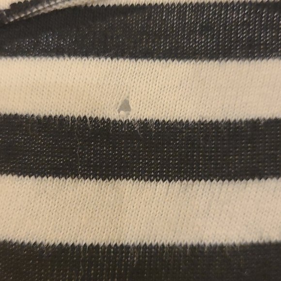 Suzanne Betro Tiered Knit, Flutter Sleeve Black & Cream Stripe Dress Size XL - Picture 3 of 5